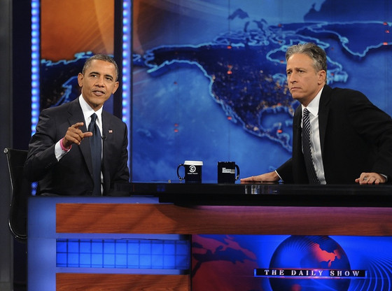 Barack Obama, Jon Stewart, The Daily Show Barack Obama, Jon Stewart, The Daily Show